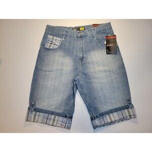 Vintage Southpole Y2K Embroidered Shorts Jorts Denim Hip Hop Baggy plaid Mens 40